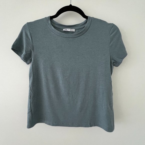 BNWOT: Zara Wool-blend Short Sleeve T-shirt - Picture 1 of 4